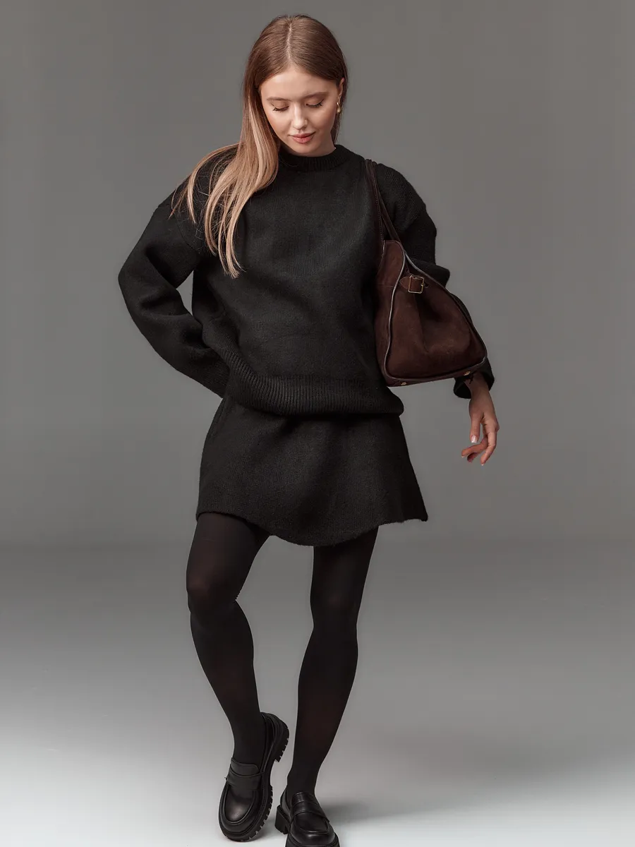 Conjunto de tricô preto